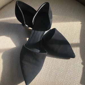 Vince Black Suede Kitten Heels.